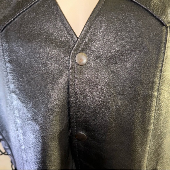 JH Biker Design Vest - Men’s Large - Black Leather - Picture 6 of 9